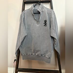 New Scotland Nova Scotia Grey Quarter Zip Sweatshirt Size Large Made in Canada